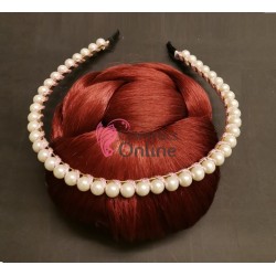 Bentita deosebita pentru par cu perle color Cod MTR13 Rose